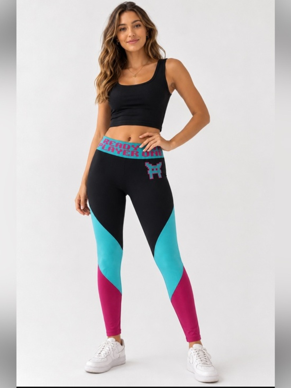 Ready Player One Artemis Cosplay Leggings Colorblock Gamer Sci-Fi Athletic Pants
